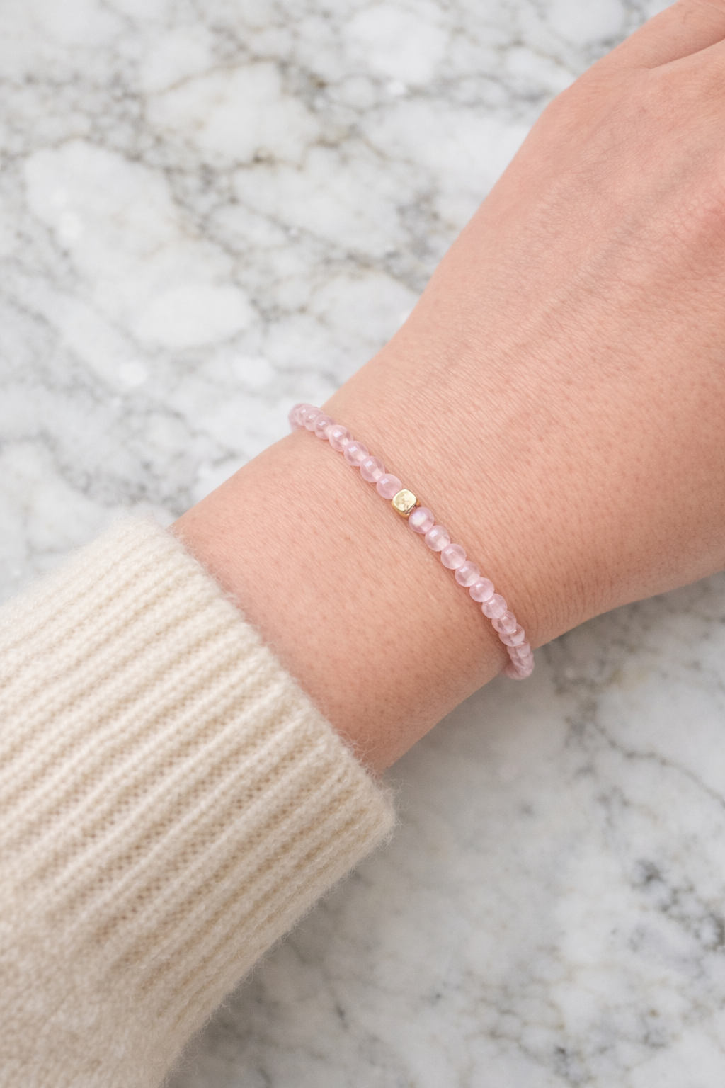 Rose Quartz and Gold-Filled Bracelet Fable Stones