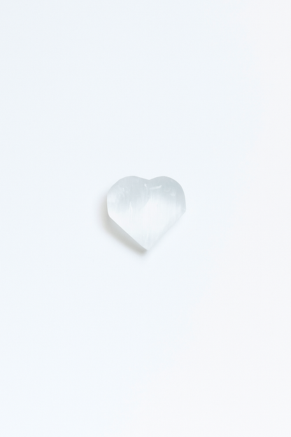 The Cleansing Heart Stone – Polished Selenite Palm Stone